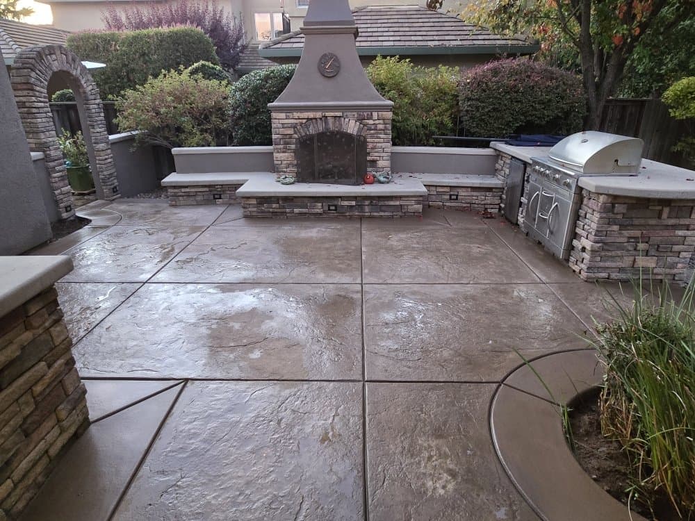 Stamped concrete patio — Roseville, CA